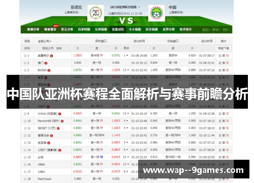 中国队亚洲杯赛程全面解析与赛事前瞻分析 中国队亚洲杯赛程全面解析与赛事前瞻分析