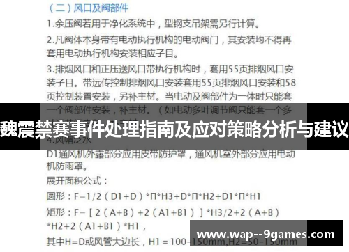 魏震禁赛事件处理指南及应对策略分析与建议